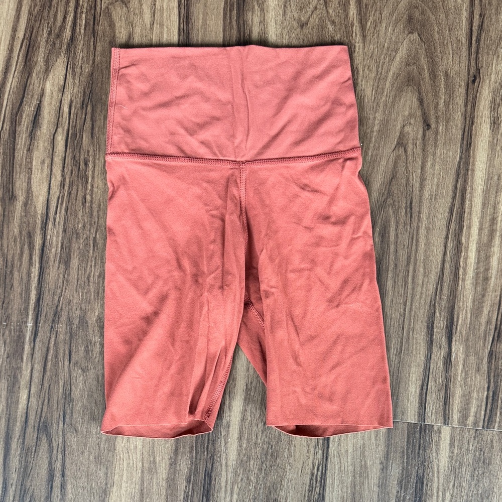 Nike Women's Orange High-Waisted Bike Shorts